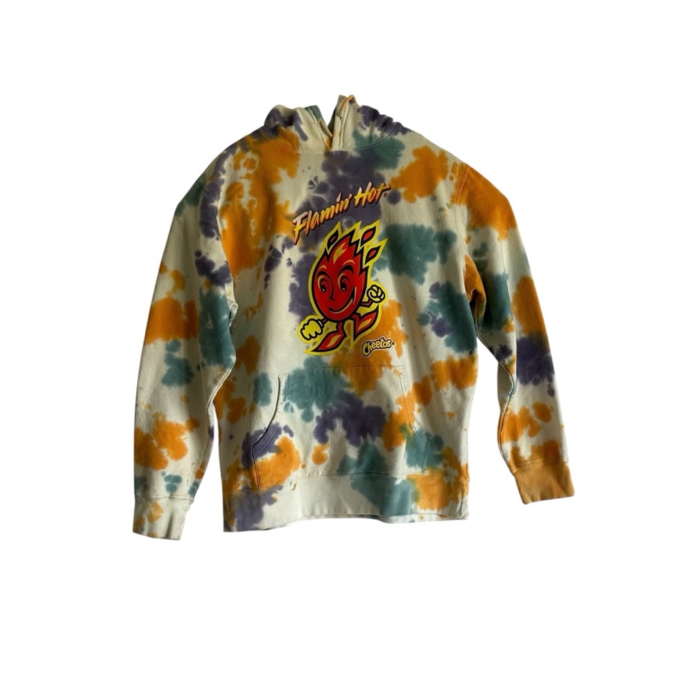 Cheetos Tie-Dye Hoodie with Orange and Blue Streetwear,Skater SZ L